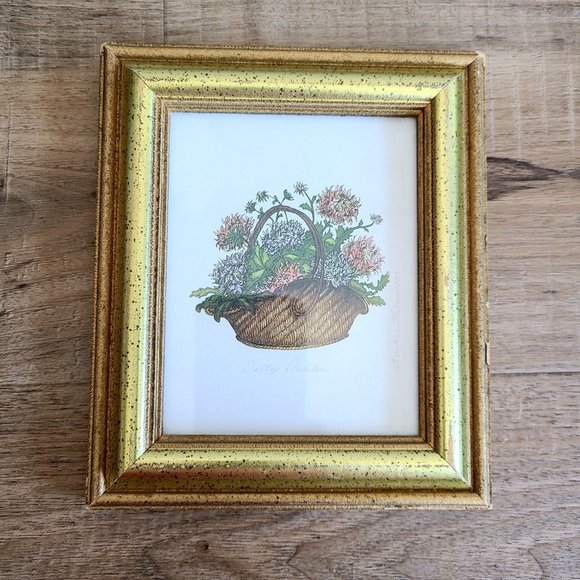 Small framed picture. Flowers in basket. Signed by artist. - Picture 2 of 7